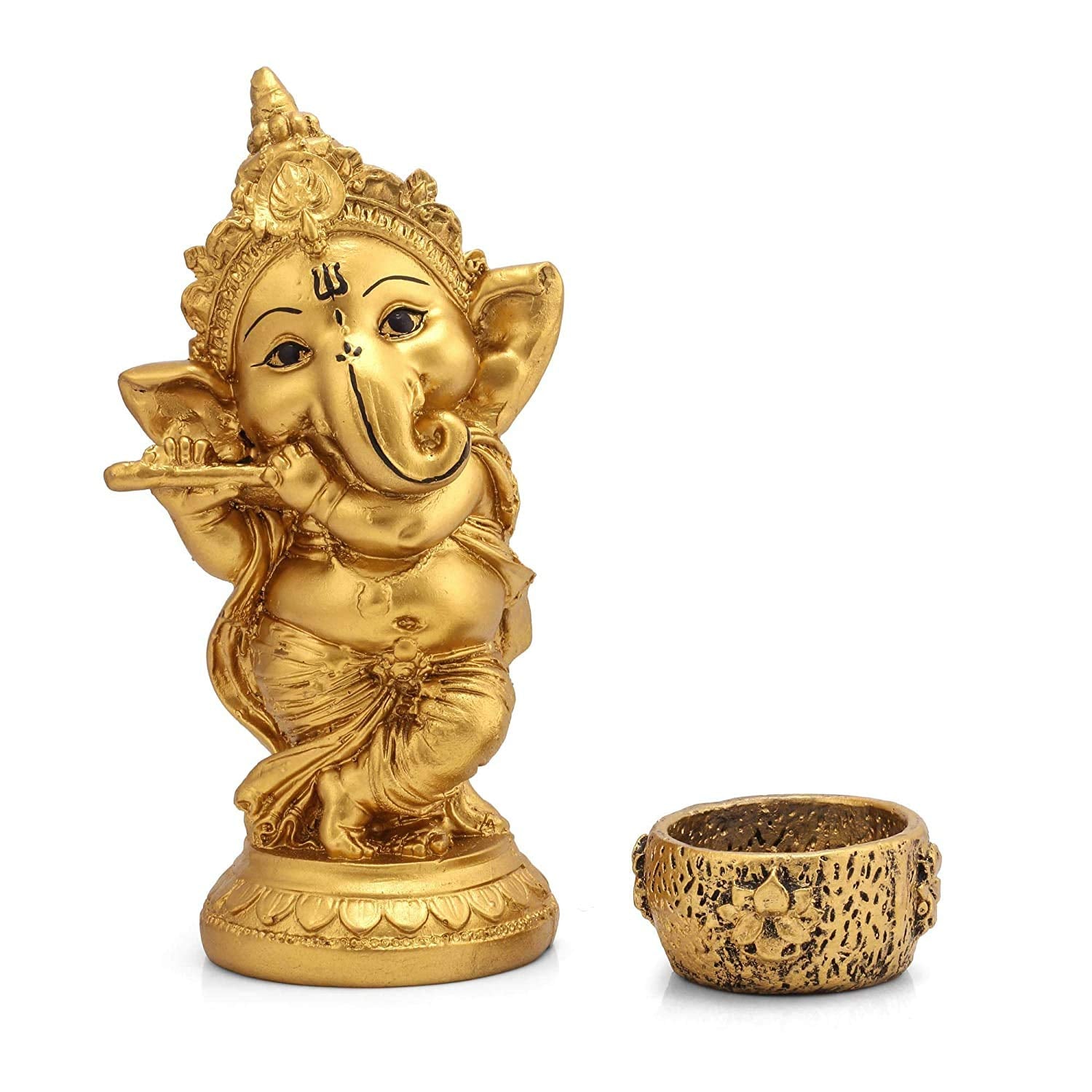 Beckon Venture Handcraft Lucky Ganpati/Ganesha With Diya Statue/Ganesh Idol For Home,Ganesh Murti For Home,Gift,Ganesh Statues F